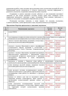 Образец заполнения заявления в НРС строителей. Страница 5 Урюпинск Специалисты для СРО НРС - внесение и предоставление готовых